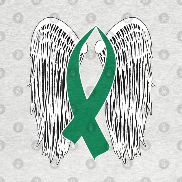 Winged Awareness Ribbon (Green) by BlakCircleGirl